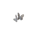 Pair of Metal Tone Silver Tone Crystal Butterfly Ear Cuff view 5