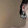 Translucent Flower Cluster Stud Earrings In Three Colors view 4