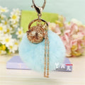 Zinc Alloy Bell Cage Keychain with Pompom Charm in 39 Color Choices view 8