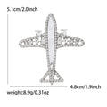 Rhinestone Airplane Brooch Shell Body Gold Silver Pin view 5
