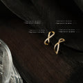 Gold-Tone Twisted Infinity Pavé CZ Geometric Stud Earrings view 3