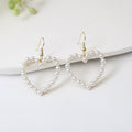 White Pearl Look Heart Earrings in Clip and Hook Styles view 2