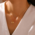 Gold Bow Shell Pendant Necklace Three Chain Styles view 3