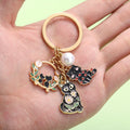 Cat Charm Keychains Featuring Chain Across 33 Pictured Variations view 2