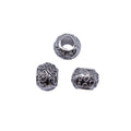 Antique Silver Carved Floral Round Large Hole Bead view 4