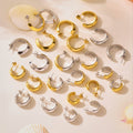 Rounded C Hoop Earrings in Three Sizes and Metal Finishes view 2