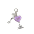 Translucent Acrylic Heart Star Charm with Silver Music Pendant view 5