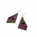 Purple Gradient Sequin Mesh Geometric Long Hook Earrings view 3