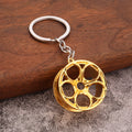 Five-Spoke Car Wheel Rim Metal Keychain in Five Color Finishes view 7