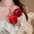 Satin Fabric Flower Open Adjustable Ring Purple Style view 3