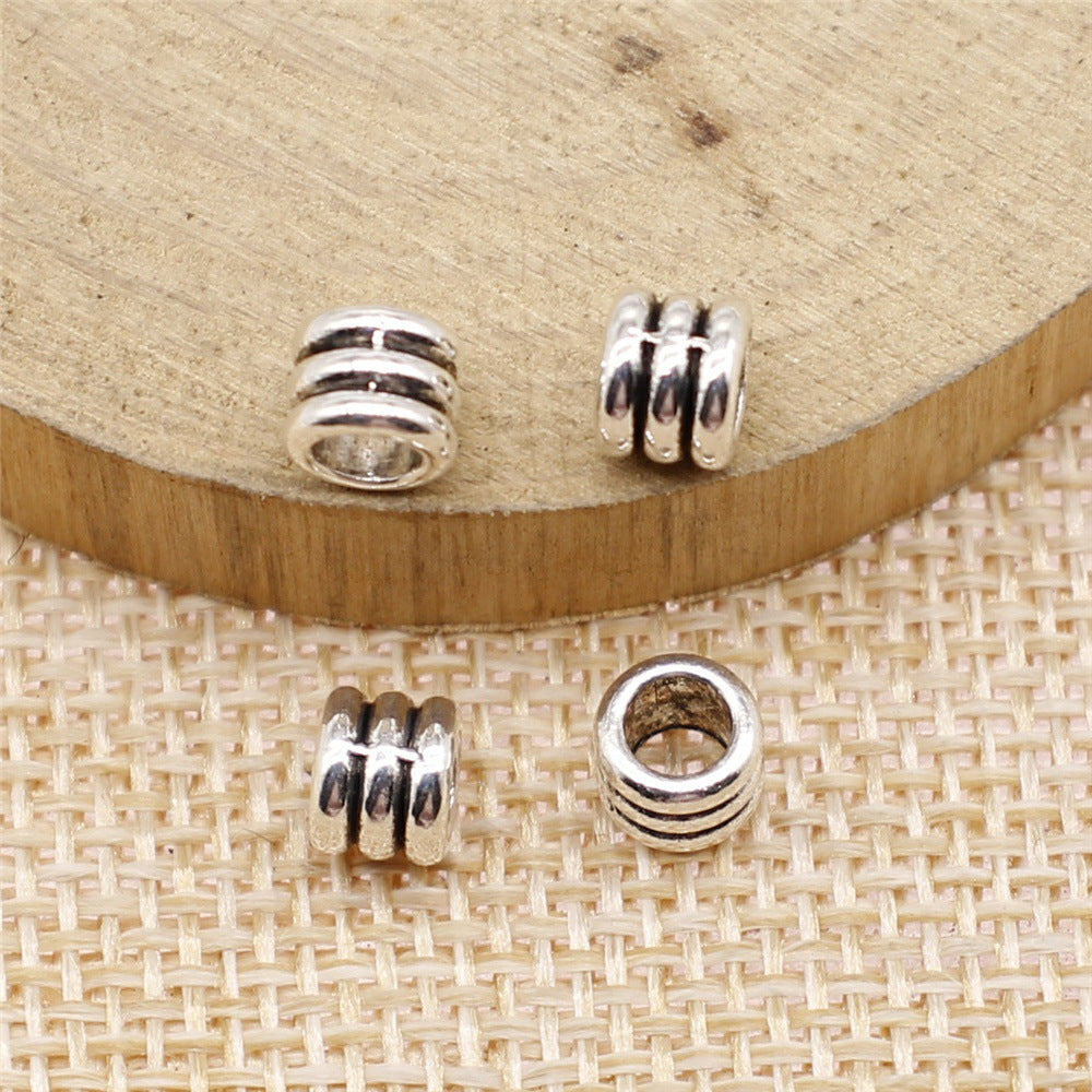 6x6x5mm 0.4g Multicolor Zinc Alloy Three Layer Ring Large Hole Spacer Beads for Bracelet Making