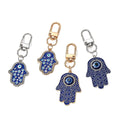 Blue Enamel Hamsa Evil Eye Keychains Gold Silver 4 Styles view 5
