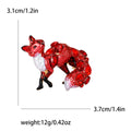 Enamel Gemstone Fox Brooch Red Champagne Purple Blue view 6