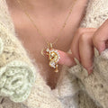 Gold Crystal Horse Head Pendant Necklace Pendant Jewelry view 2