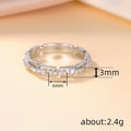 Rectangular Frame And Round Stone Slim Ring In Three Metal Tones view 4