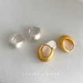 Matte Gold And Silver Tone Chunky Huggie Hoop Earrings In Two Colors view 4