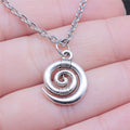 Silver Tone Spiral Pendant Necklace with Link Chain view 3