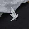 Gold And Silver Tone Peace Dove Bird Metal Brooch Pins view 6