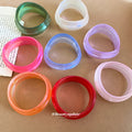Irregular Translucent Resin Wave Bangle Bracelet Multi Color view 2