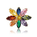 Multicolor Marquise Crystal Flower Brooch for Jackets, Coats, and Scarves view 5