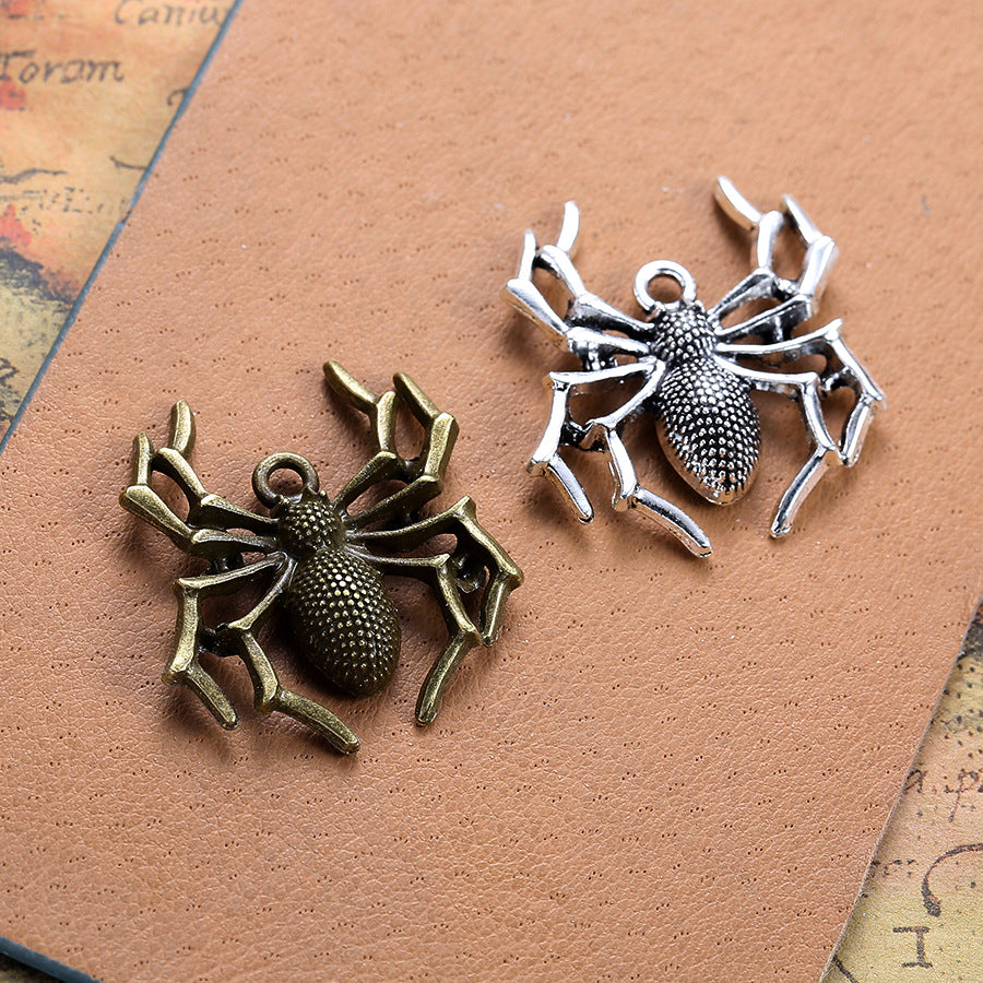 Vintage Punk Alloy Spider Necklace Pendant