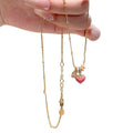 Pink Enamel Heart Pendant Necklace Decorative Jewelry Design view 5