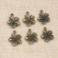 Antique Bronze Six-Petal Flower Alloy Charm Pendant view 2
