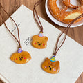 Flocked Bear Pendant Cord Necklaces in Two Colorways view 2