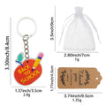 Red Apple And Pencil Back To School Charm Keychain With Metal Ring view 4