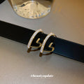 Gold Tone Crystal Open Heart Statement Hoop Stud Earrings view 4