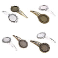 Ornate Round and Oval Bezel Tray Metal Hair Clip Blanks view 5