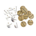 Round Handmade Script Metal Charms in Silver and Bronze Tones view 5