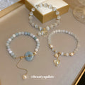 Three Beaded Bracelet Designs With Donut Heart And Cat Motifs view 1