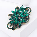 Crystal Floral Scroll Brooch In 6 Styles With Polished Metal Details view 4