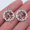 Seven Chakra Symbol Openwork Metal Pendants in Silver Tone view 1