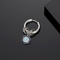 Silver Tone Evil Eye Charm Huggie Hoop Earrings Eleven Styles view 4