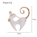 Gold Tone Silver Tone Cat Enamel Two Designs Metal Brooch Pin view 2