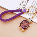 Jeweled Turtle Keychains in Purple Pink and Blue with Braided Loops view 6