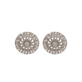 Silver Tone Round Crystal Cluster Stud Earrings Fashion Jewelry view 5