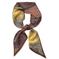 Brown and Yellow Printed Skinny Scarf Necklace with Pointed Ends view 5