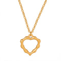 Gold Open Heart Pendant Necklace Thin Rope Chain Metal view 5