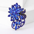 Faceted Crystal Floral Leaf Cluster Brooch in Seven Colorways view 2
