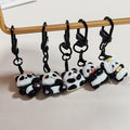 Panda Figure Black Clip Charms in Five Distinct Poses view 4