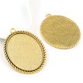 Oval Bezel Pendant Trays in Four Metal Tone Finishes view 4