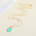 Gold Tone Hamsa Hand Evil Eye Pendant Necklaces in Five Colors view 5