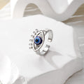 Silver Evil Eye Open Rings Blue Glass Bead 11 Design Styles view 11