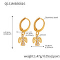 Crystal Angel Drop Hoop Earrings in Seven Gold Tone Styles view 8