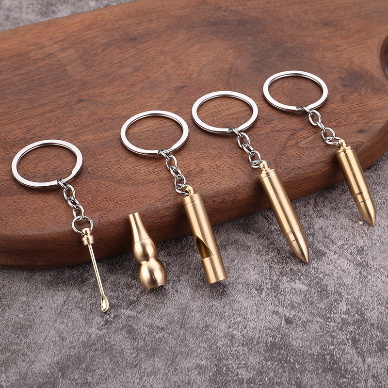 Solid Brass Bullet Model Ear Pick Keychain Portable EDC Accessory