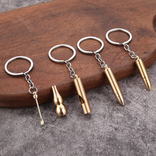 Solid Brass Bullet Model Ear Pick Keychain Portable EDC Accessory
