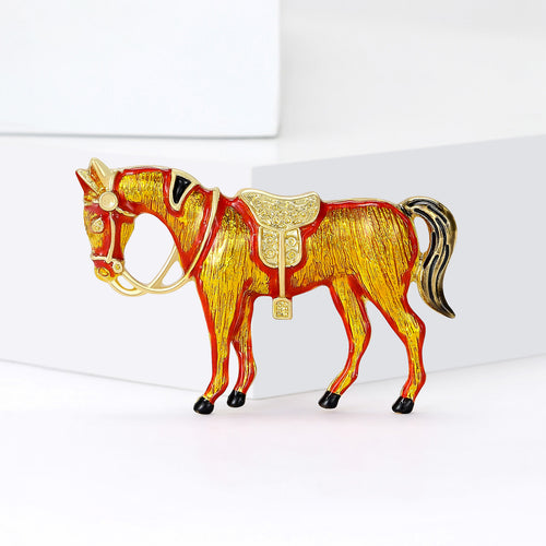 Horse Brooch displayed in a styled product view